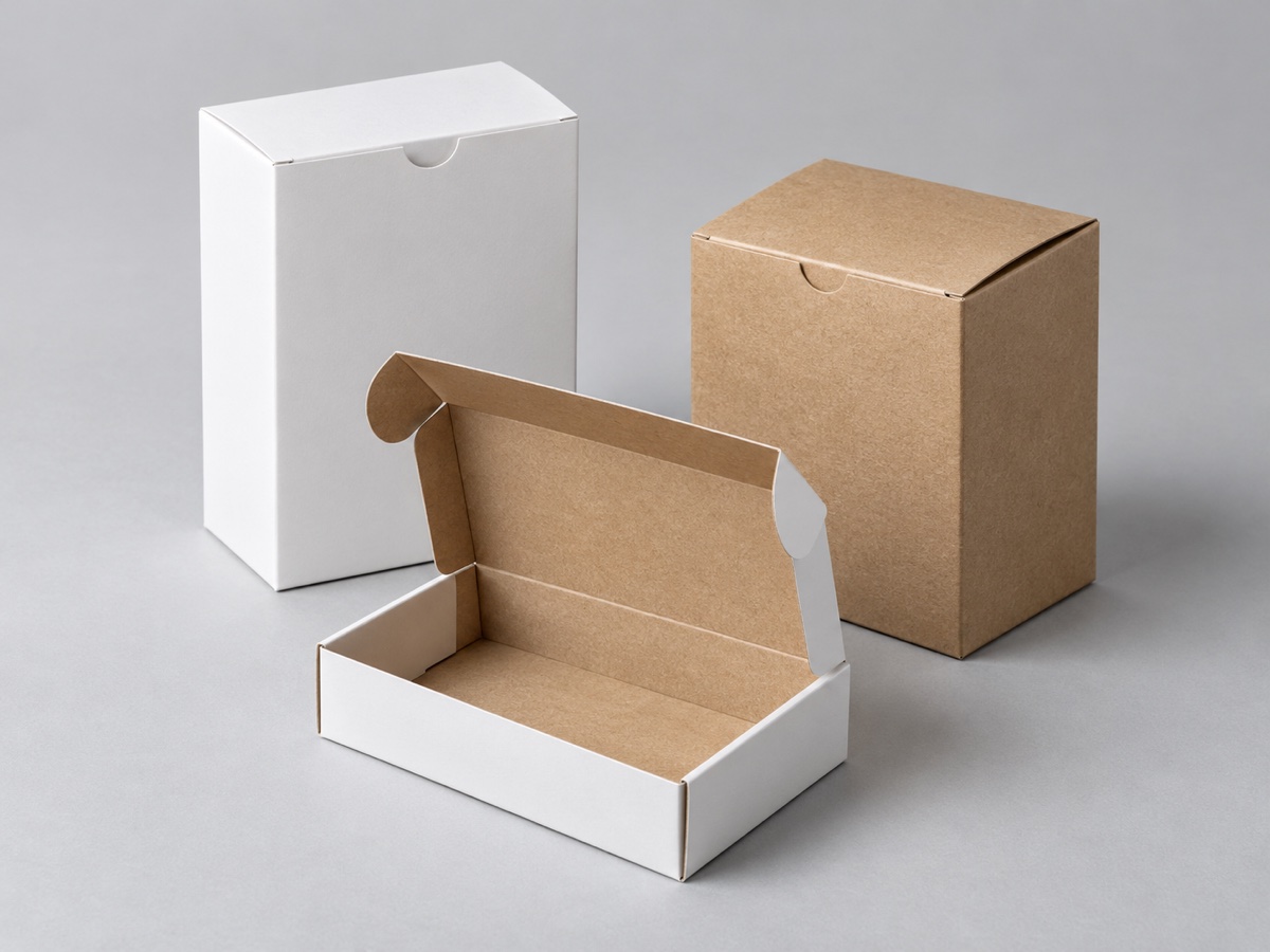 Folding paper boxes with matte surface, concept visualization
